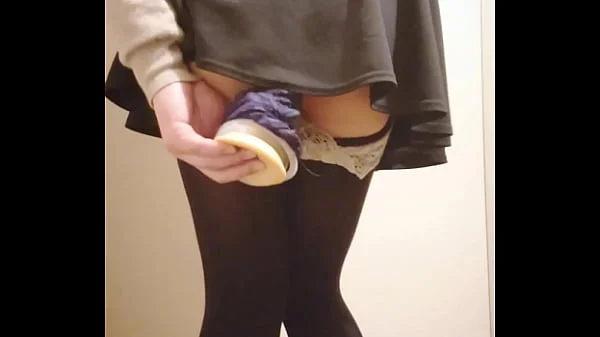Japanese girl public changing room dildo masturbation